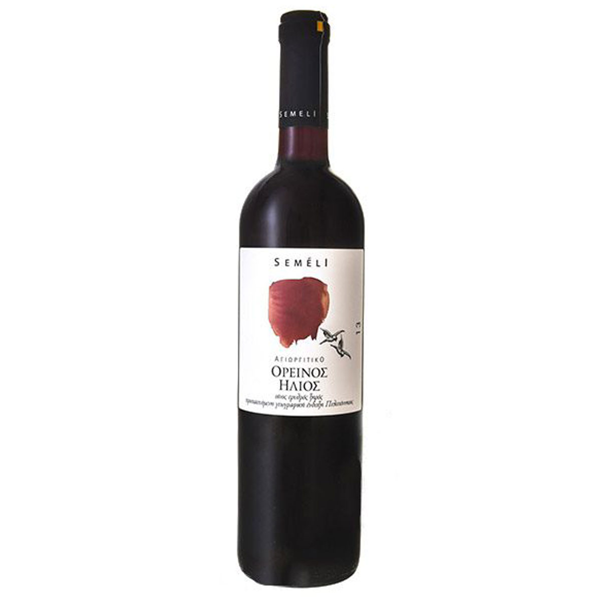 bottle of red wine oreinos ilios