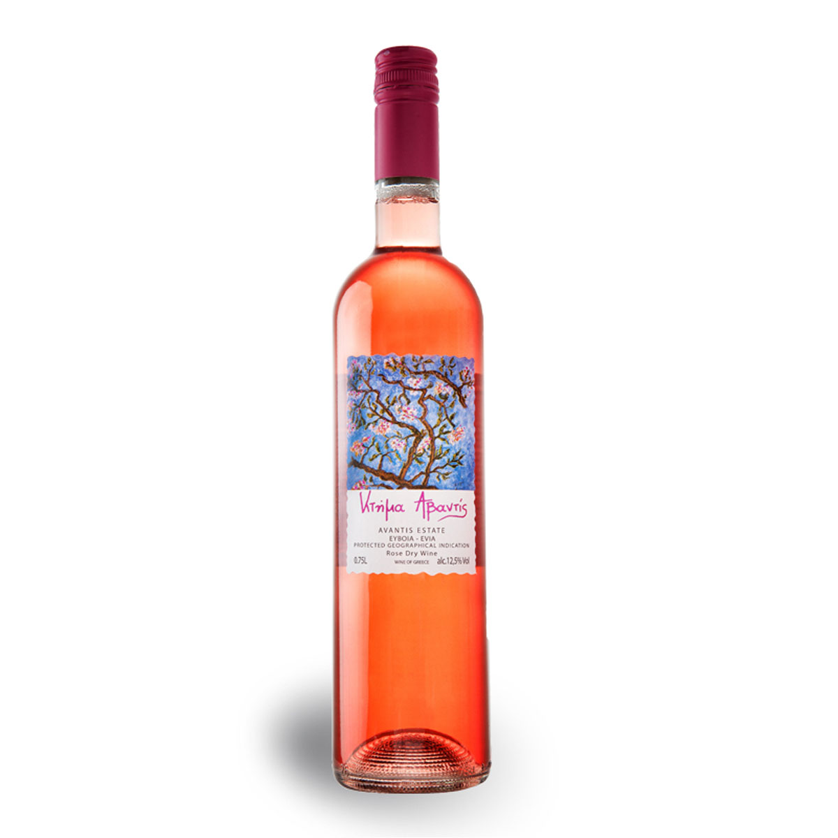 bottle of rose wine ktima avantis