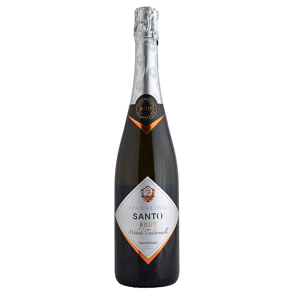 a bottle of sparkling wine santo brut 750ml