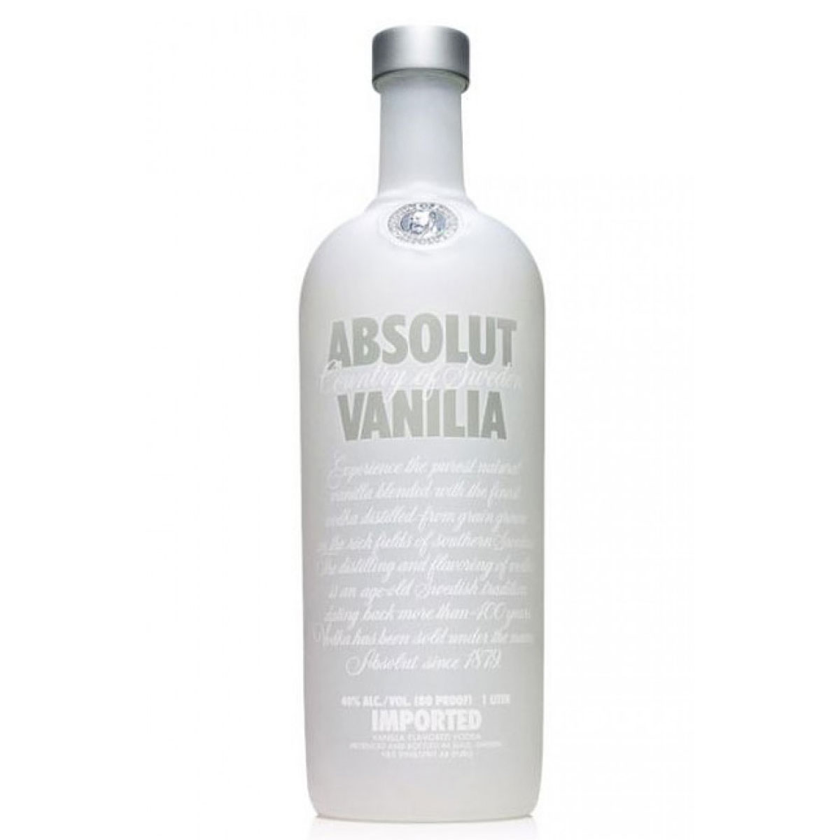 a bottle of absolut vodka vanilia