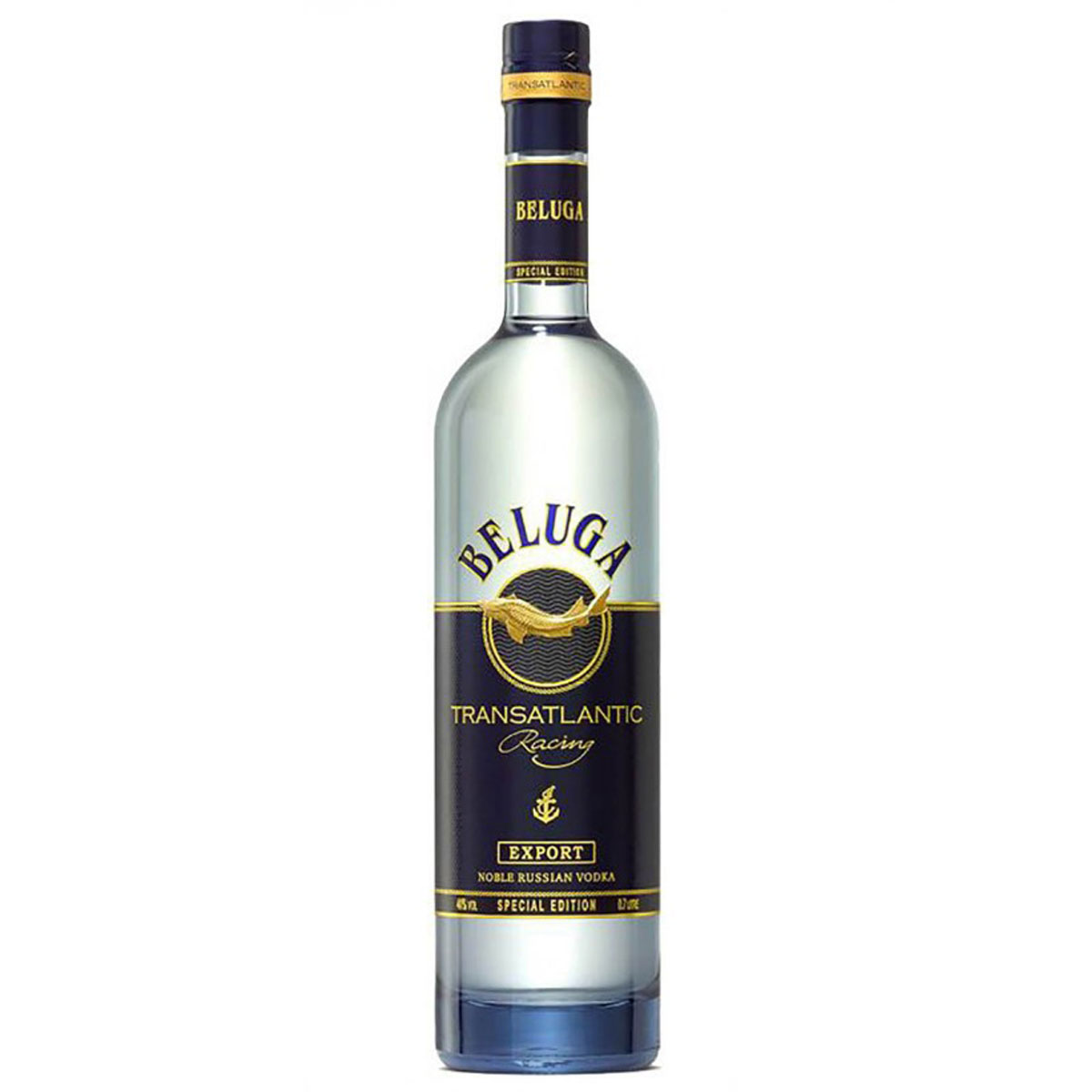 a bottle of beluga transatlantic racing special edition vodka