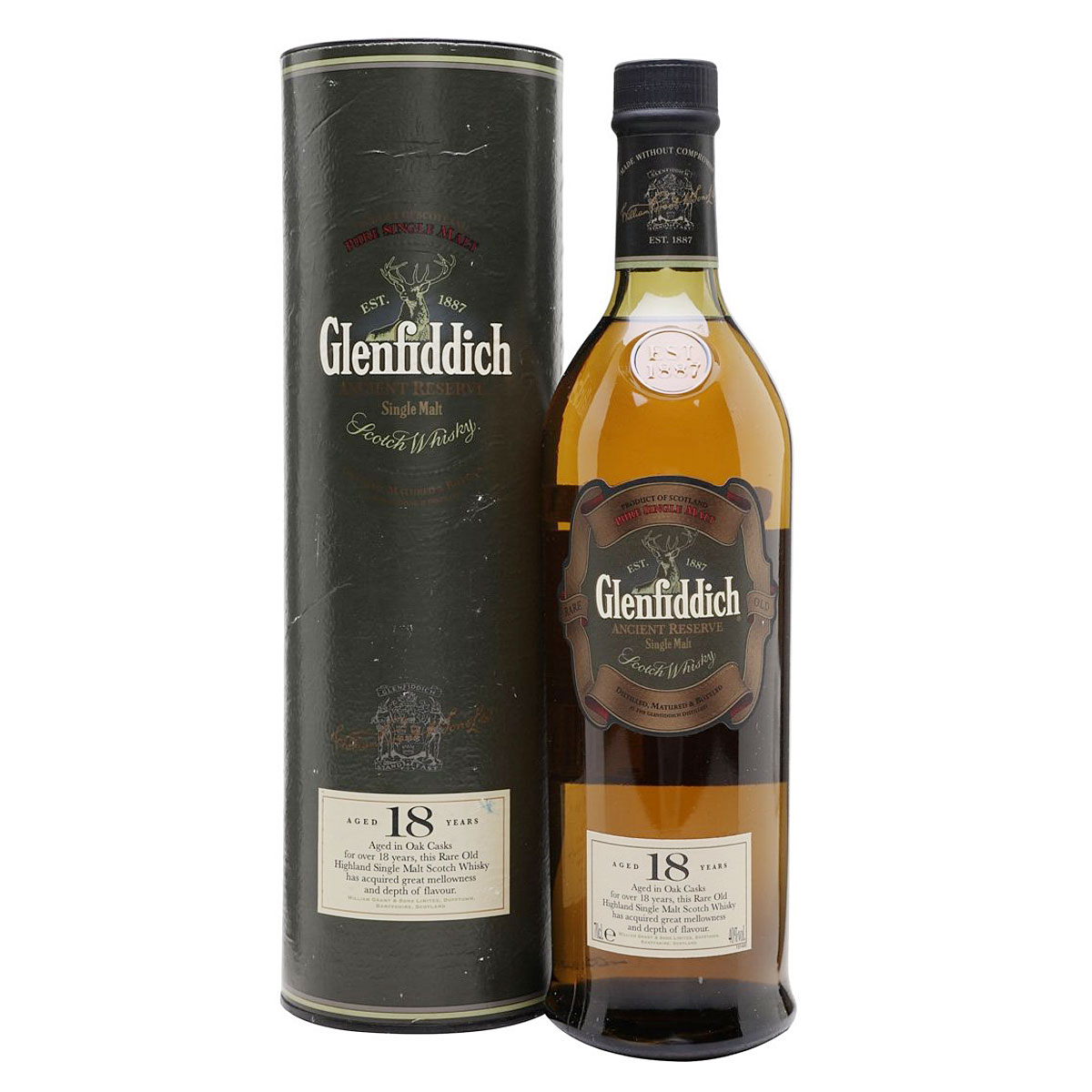 a bottle of an 18year old Glenfiddich Ancient Reserve