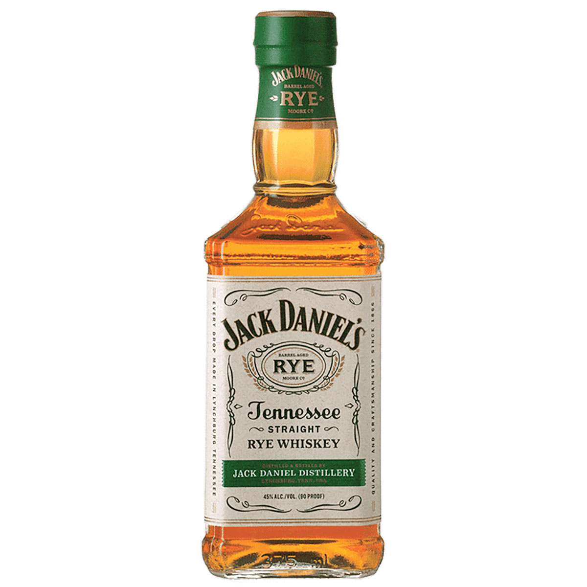 a bottle of jack daniels rye whisky