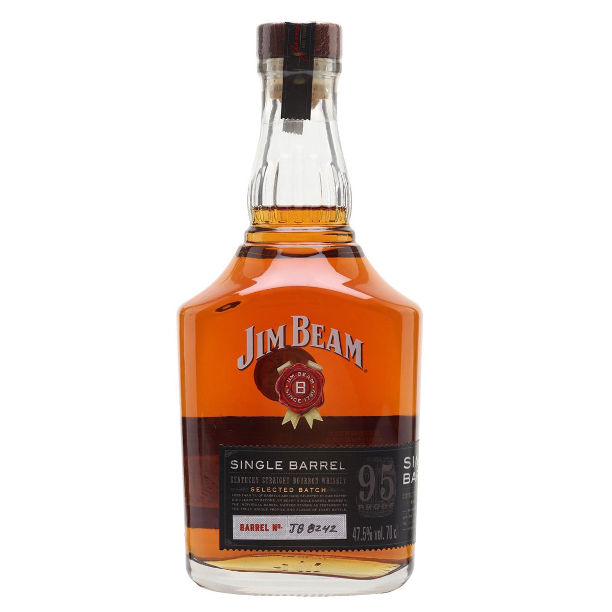 a bottle of jim beam single barrel whisky