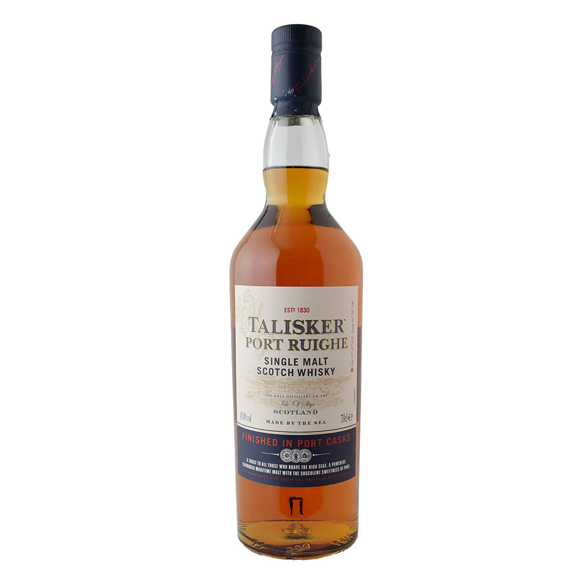 a bottle of talisker port ruighe whisky