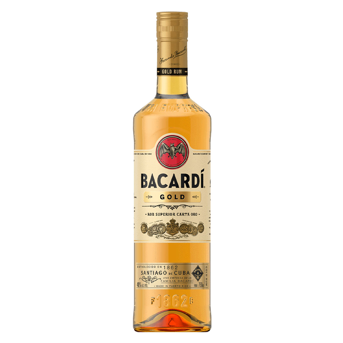 a bottle of bacardi oro