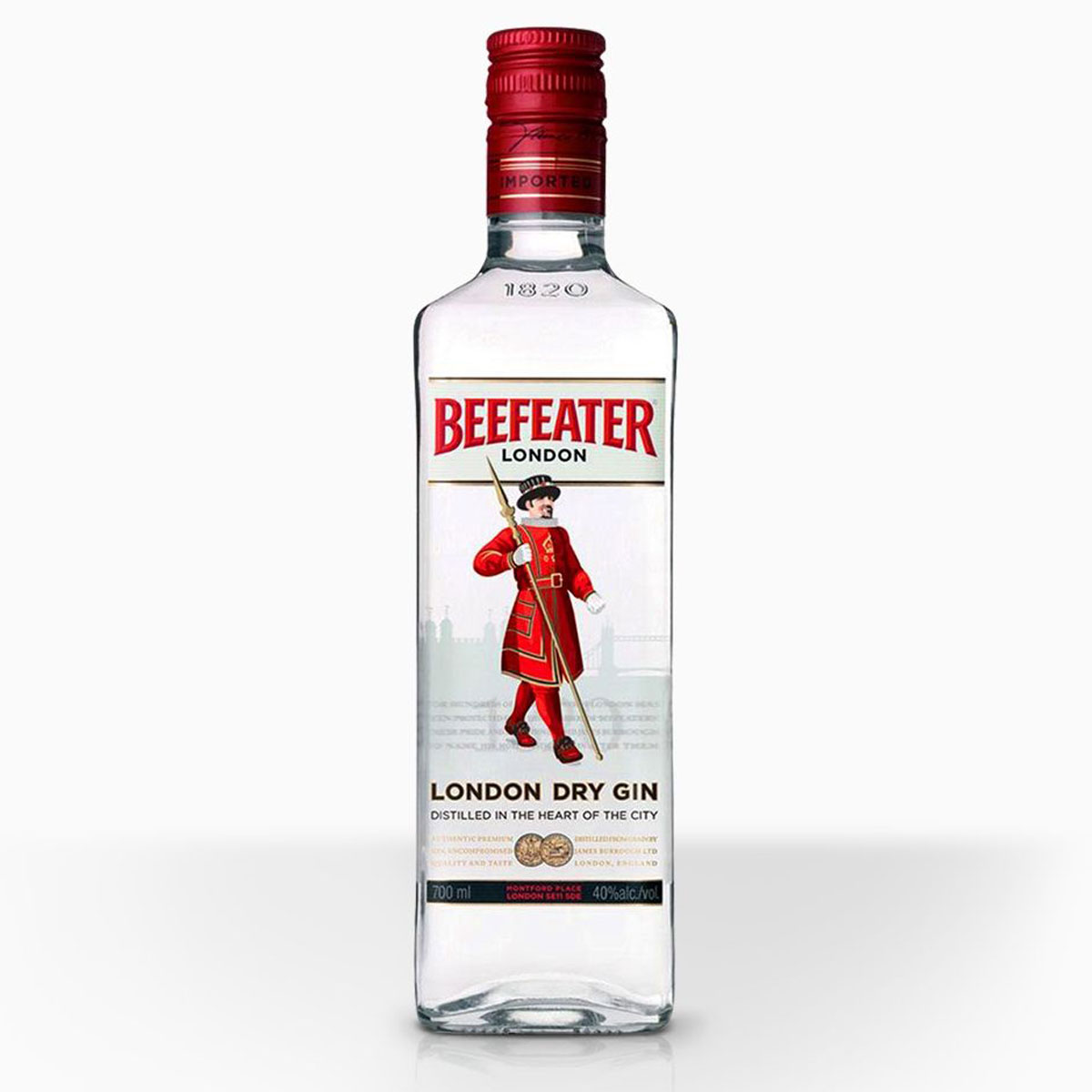a bottle of beefeater gin