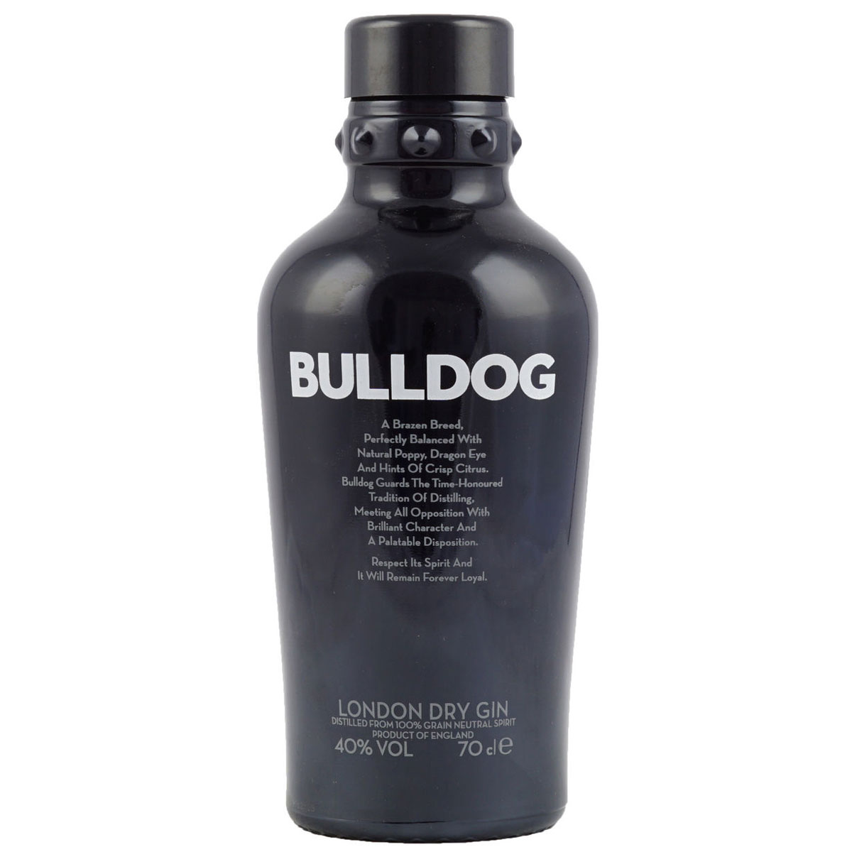 a bottle of bulldog gin