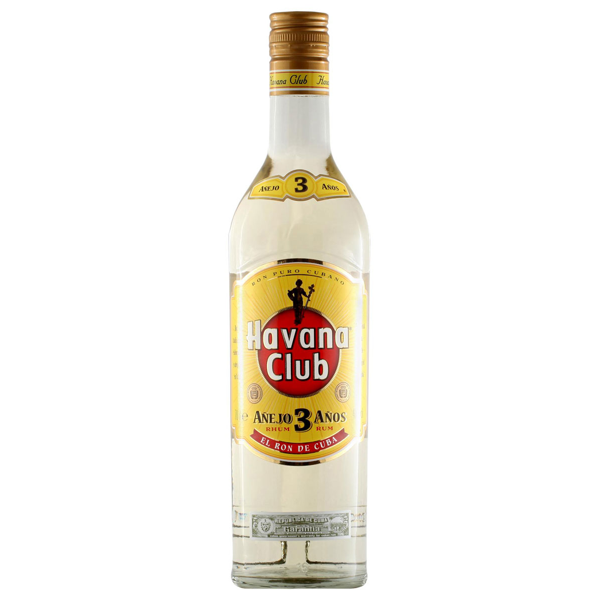 a bottle of havana club anejo rum 3 year old