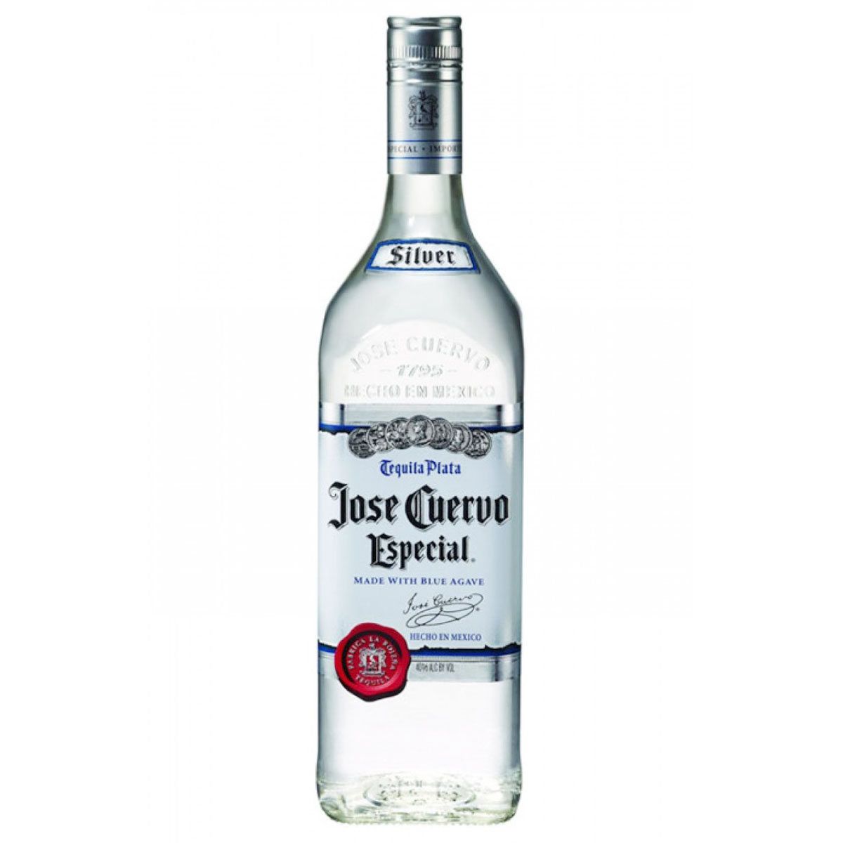a bottle of jose cuervo silver classico blanco tequila