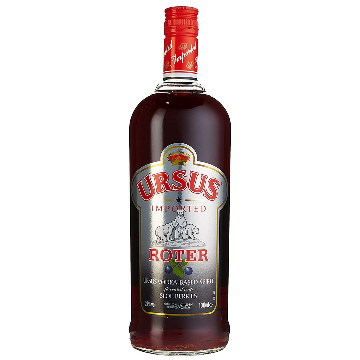 a bottle of ursus roter vodka