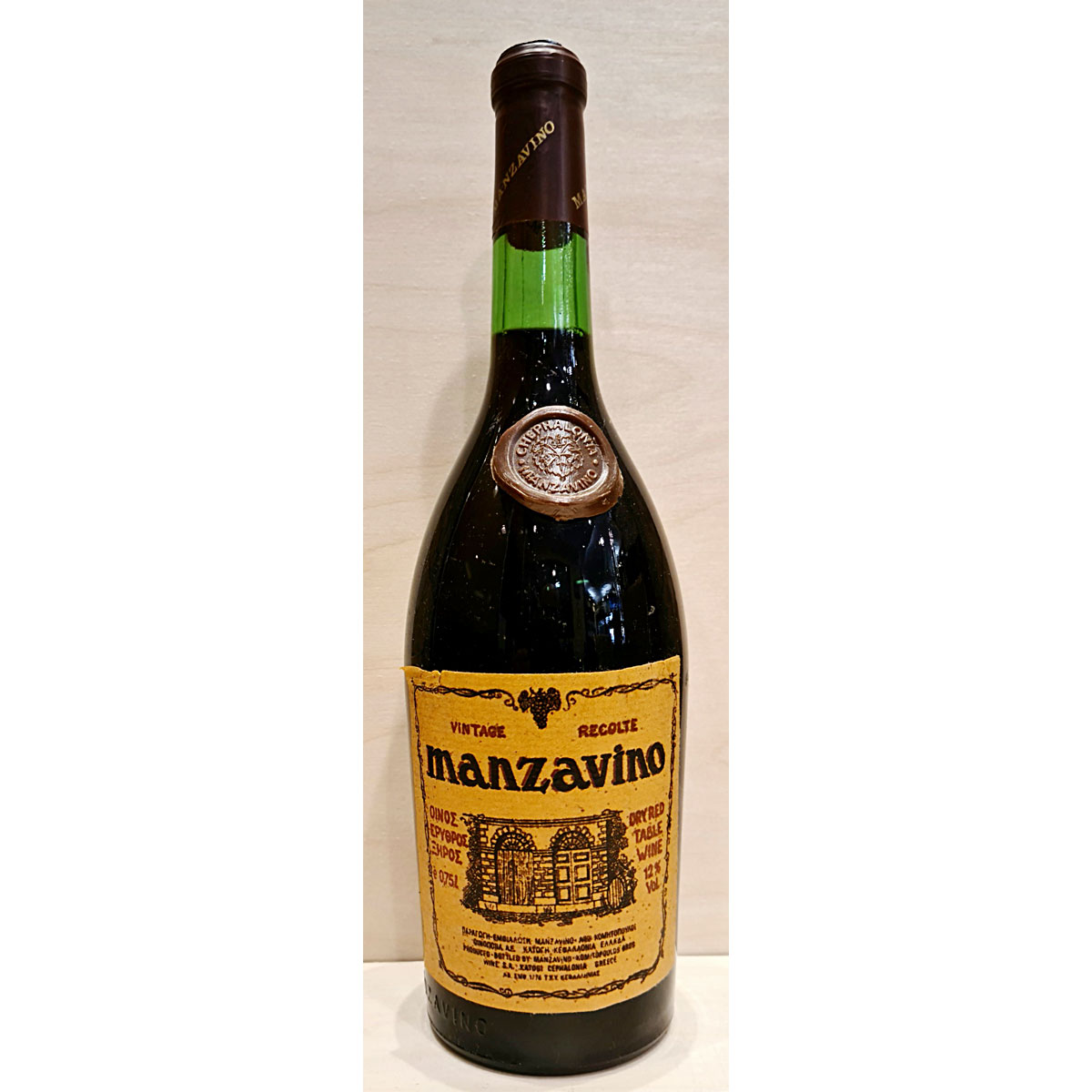 a bottle of Manzavino Vintage Recolte red